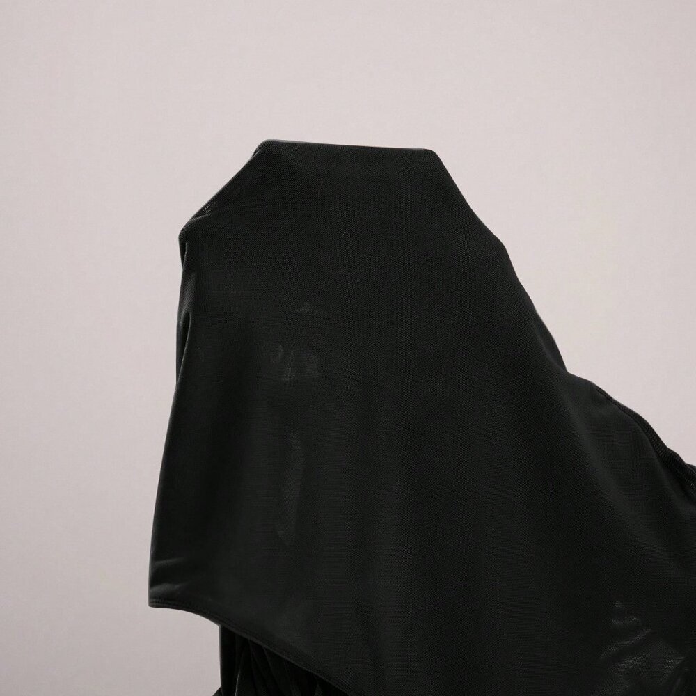 Black Casual Women's Sexy Halter Wrap Backless Fitted Deep V Neck Top - Picture 8 of 8